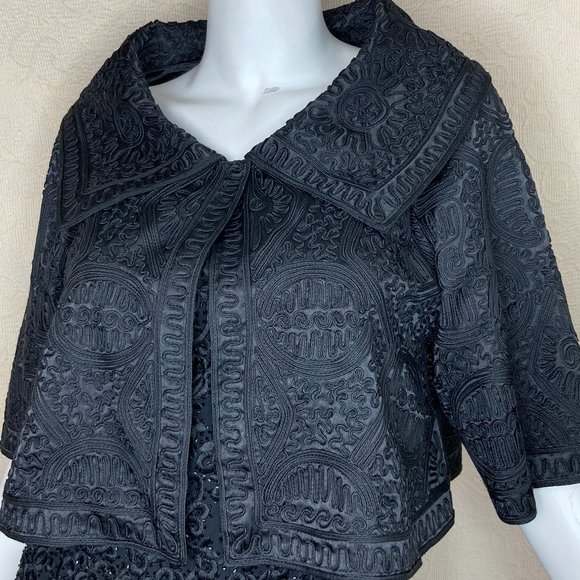 Vintage Evening Jacket Spiegel RARE NWOT Soutache Portrait Collar M - Picture 5 of 14